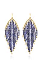 Lfrank Feather 18k Yellow Gold Lapis Earrings