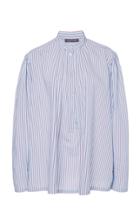 Moda Operandi Alberta Ferretti Striped Poplin Collarless Shirt Size: 36