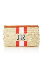 Rae Feather M'o Exclusive Monogram Straw Clutch