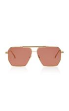 Bottega Veneta Square-frame Aviator Metal Sunglasses