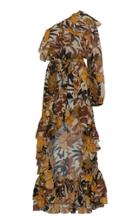 Moda Operandi Dundas Tropical Silk High-low One-shoulder Mini Dress Size: 36
