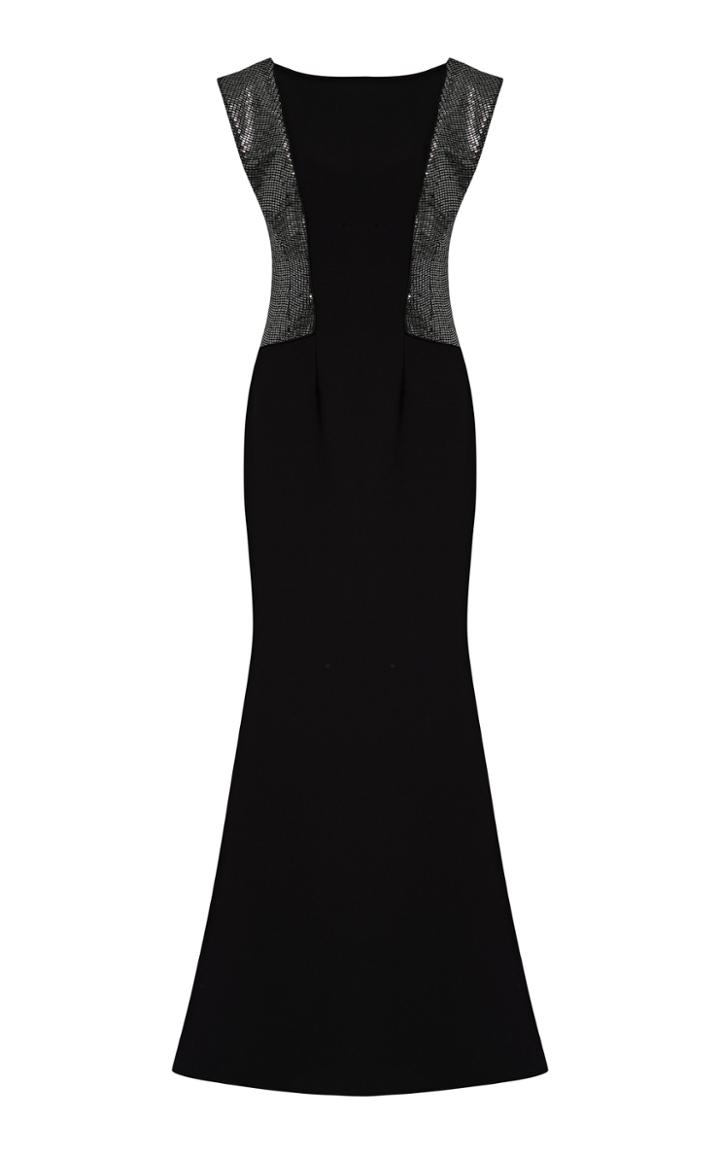 Moda Operandi Safiyaa Monaco Heavy Crepe And Mirrored Jersey Dress