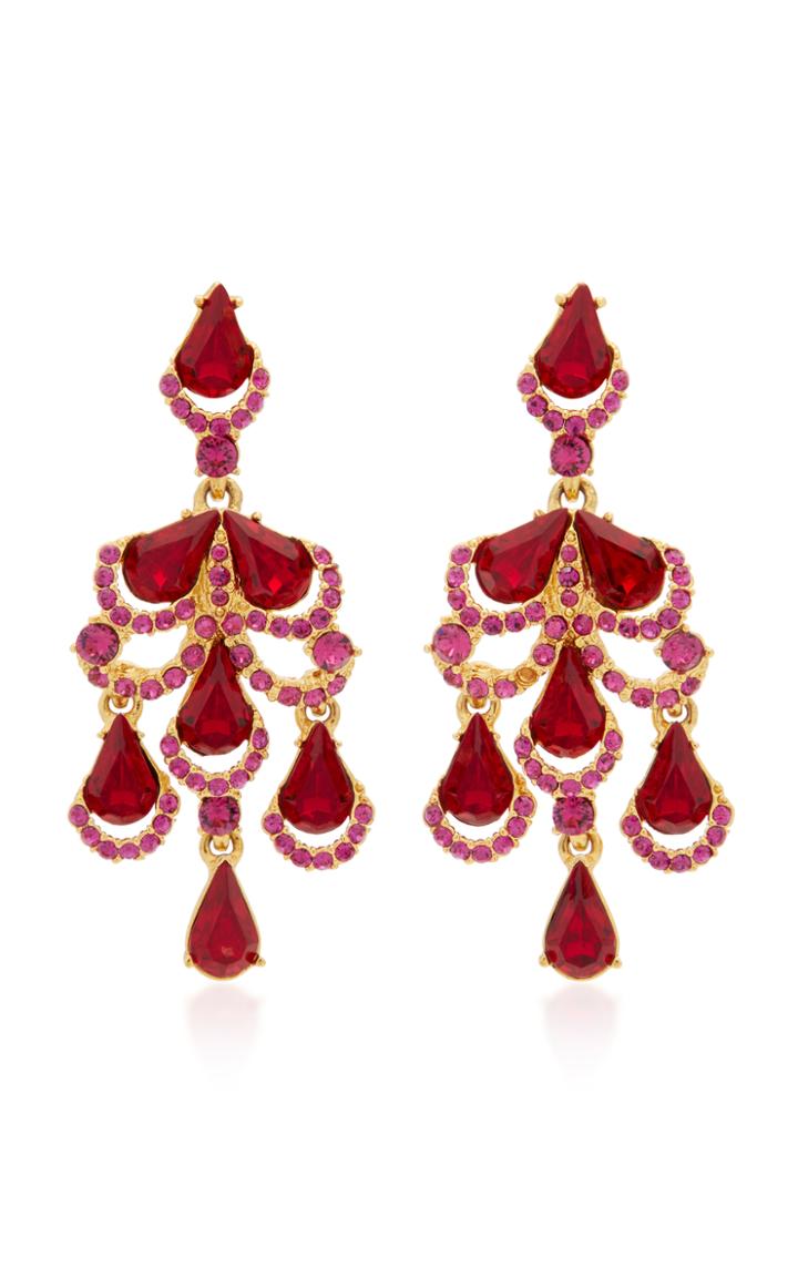 Oscar De La Renta Baroque Gold-tone Crystal Earrings