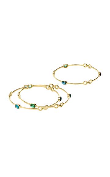Rush Jewelry Design Set-of-three Signature Chain 18k Yellow Gold Bangl