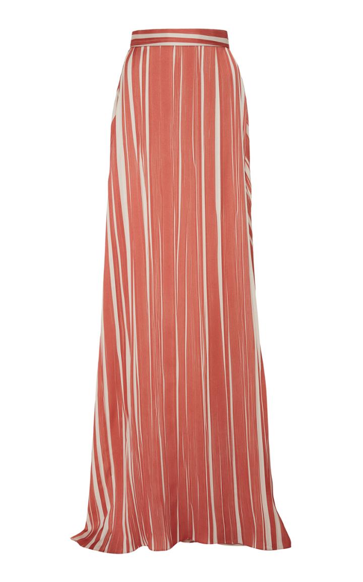 Christian Siriano Striped High-slit Skirt