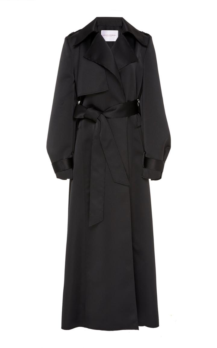 Moda Operandi Carolina Herrera Oversized Satin Trench Coat Size: 0