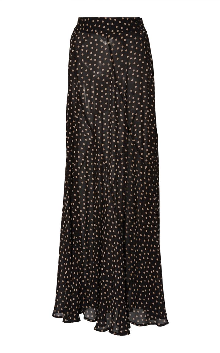 Ganni Polka-dot Georgette Maxi Skirt