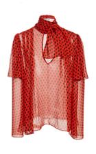 Diane Von Furstenberg Long Sleeve Neck Tie Blouse