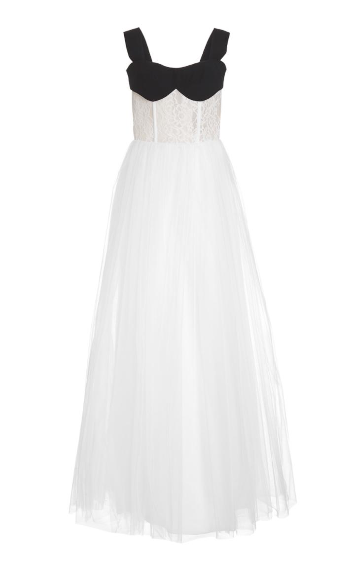 Rasario Exclusive Sleeveless Lace And Tulle Gown