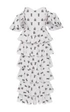 Caroline Constas Irene Ruffle Midi Dress