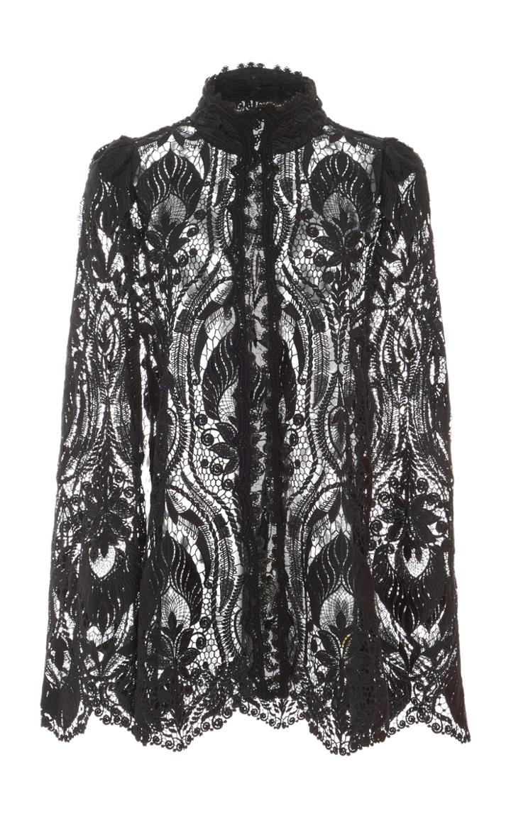 Anna Sui Peacock Scallop Lace Cape