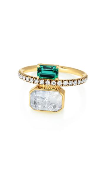Moritz Glik Emerald And Diamond Kaleidoscope Shaker Ring