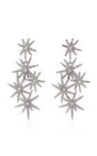 Oscar De La Renta Fireworks Silver-tone Brass Crystal Earrings