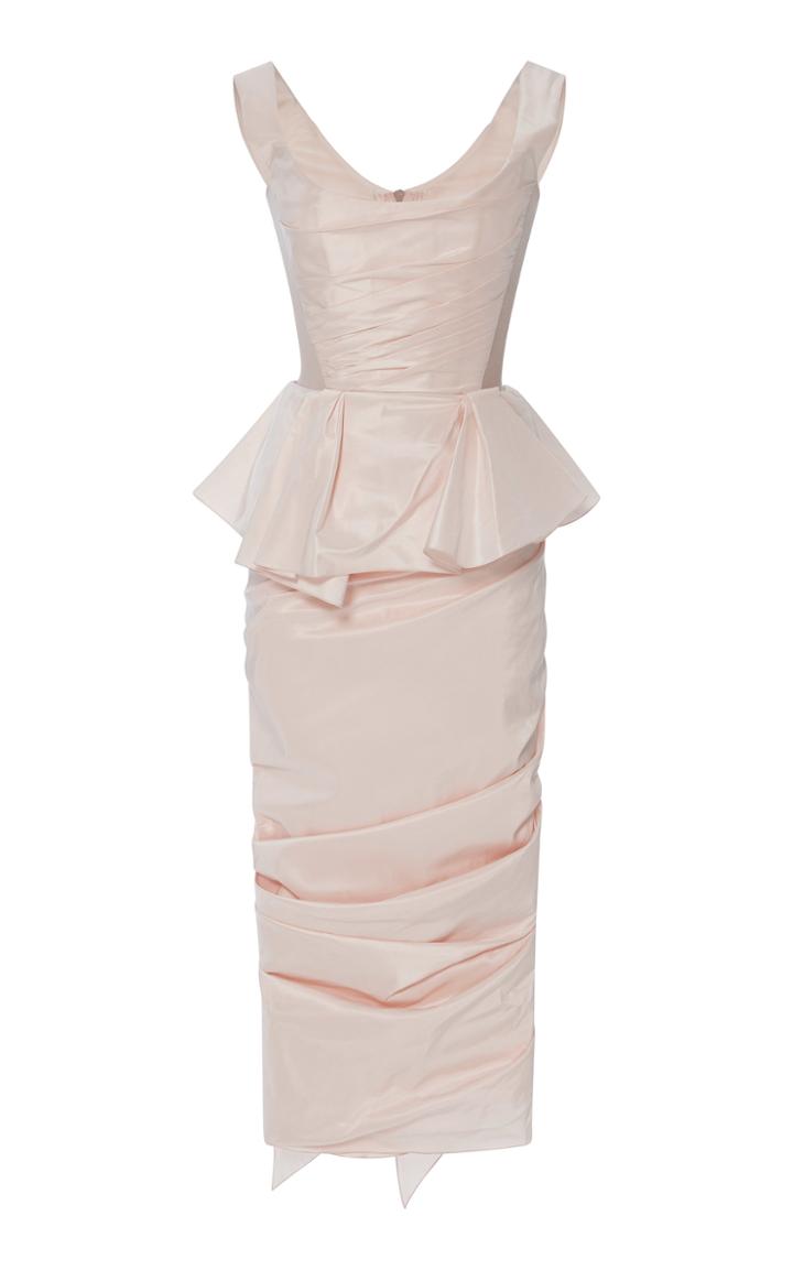 Marchesa Draped Silk Cocktail Dress
