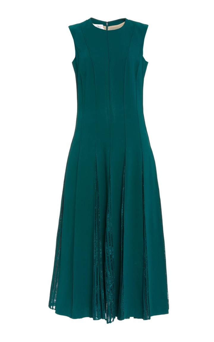 Moda Operandi Oscar De La Renta Pleated Silk-blend Dress