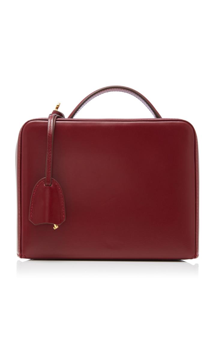 Mark Cross Grace Leather-trimmed Rattan Bag