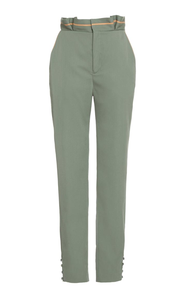 Johanna Ortiz Honey Lemon Tapered-leg Wool Pants