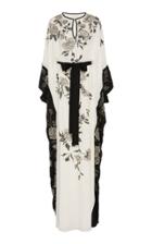 Marchesa Metallic Sequin And Bead-embroidered Silk-georgette Caftan Dress