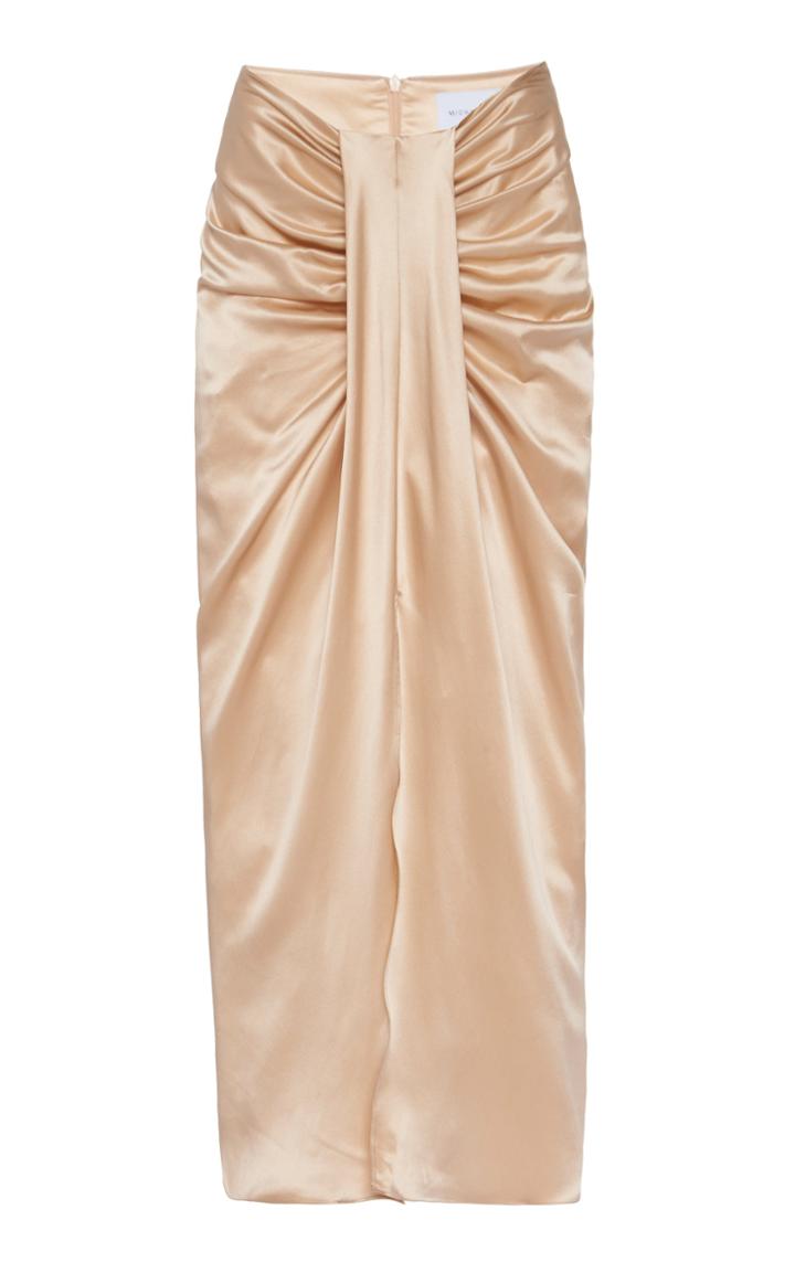 Moda Operandi Michael Lo Sordo Husk Draped Silk-satin Bias Skirt
