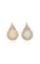 Ilana Ariel Aziza 14k Gold Opal And Diamond Earrings