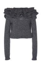 Philosophy Di Lorenzo Serafini Ruffled Cropped Intarsia-knit Sweater