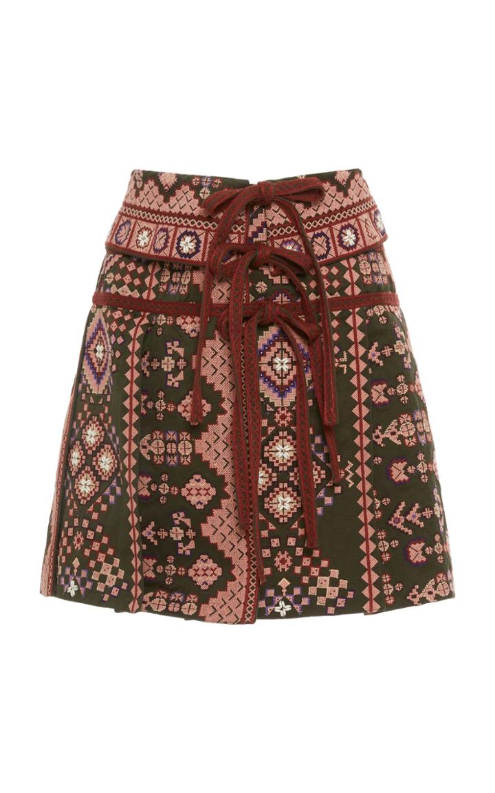 Moda Operandi Ulla Johnson Shaia Cotton Panel Mini Skirt Size: 2