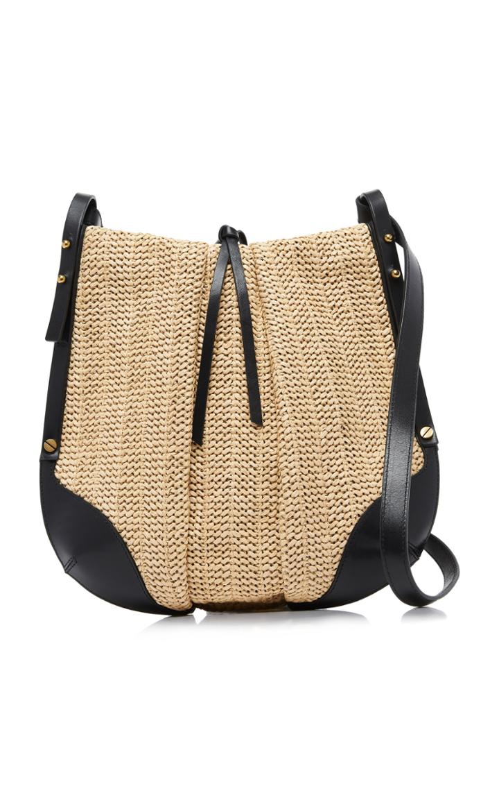 Isabel Marant Lecky Leather-trimmed Straw Bag