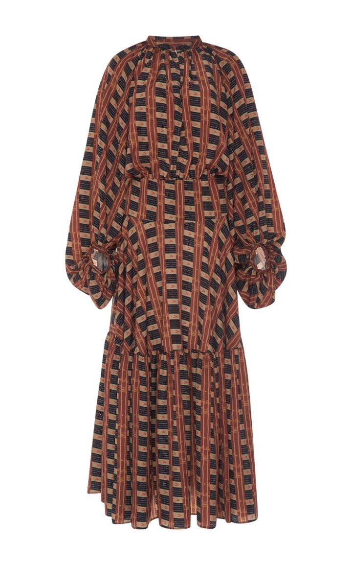 Stella Jean Balloon Sleeve Printed Maxi Dress