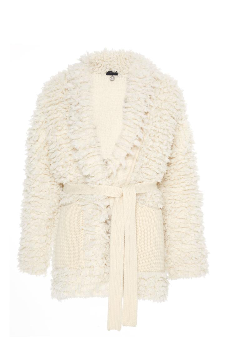 Alanui Belted Wool-blend Knit Cardigan