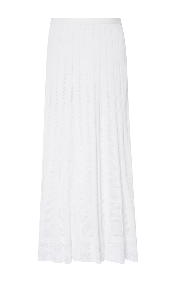 Oscar De La Renta Tea Length Pleated Skirt