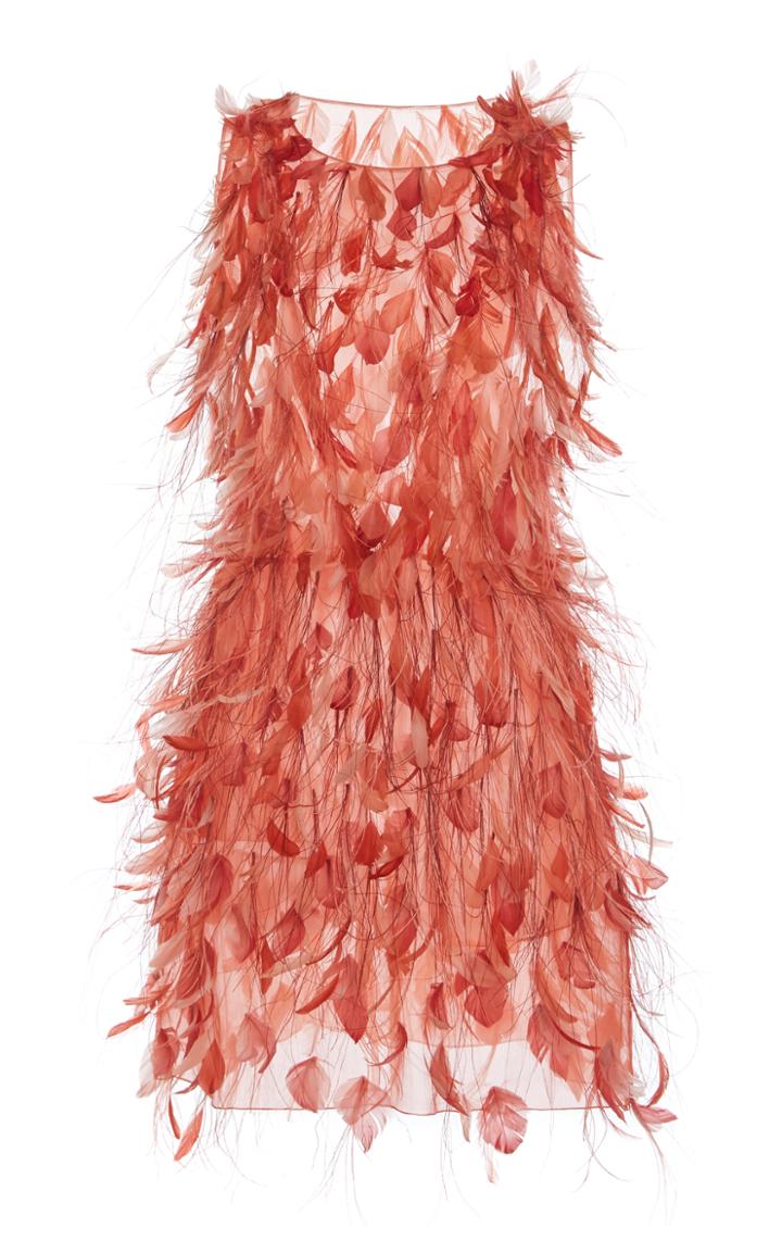 Alberta Ferretti Feather Cocktail Mini Dress