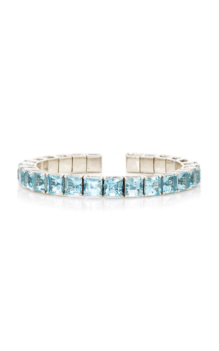 Martin Katz Square Aquamarine Spring-wire Bangle