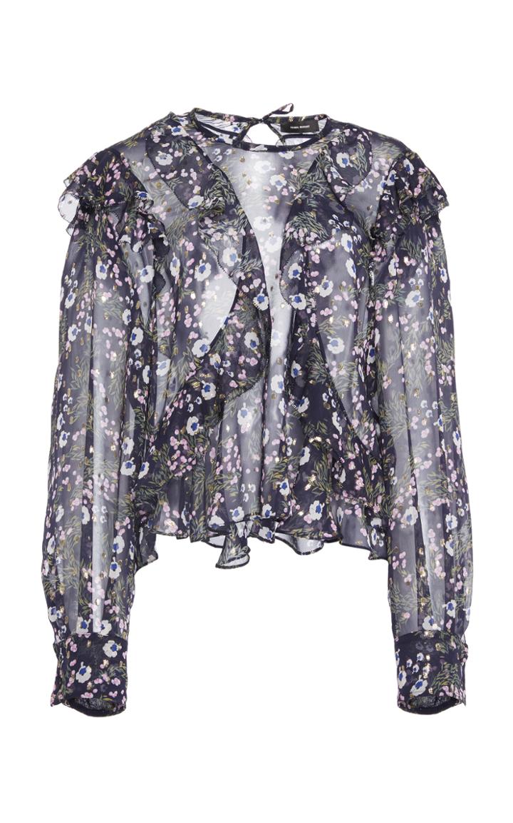 Isabel Marant Muster Metallic Silk Top
