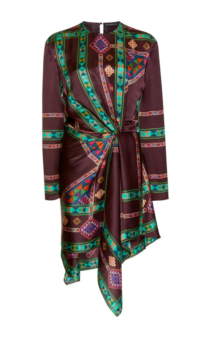 Etro Printed Silk Long Sleeve Dress