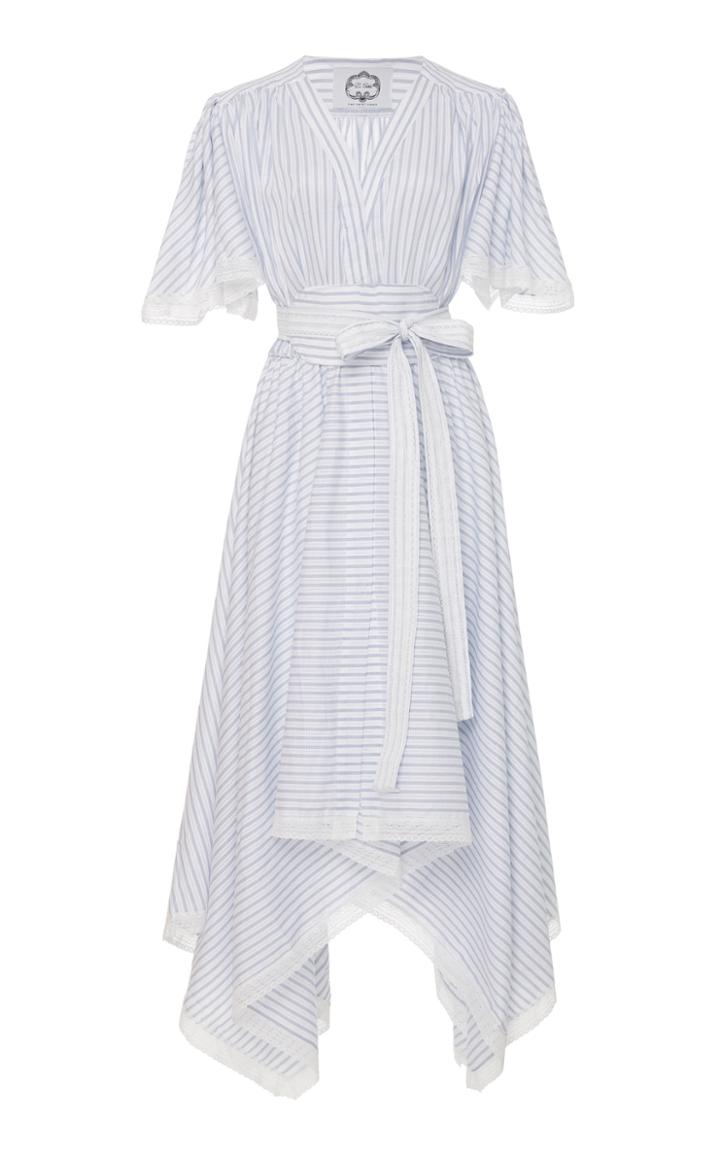 Evi Grintela Romy Striped Cotton Midi Wrap Dress