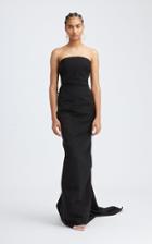 Moda Operandi Oscar De La Renta Strapless Rosette Back Cotton-blend Gown