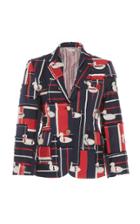 Thom Browne Duck Print Patchwork Embroidered Sport Coat