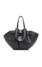 Nanushka Lynne Croc Embossed Leather Convertible Gathered Bag