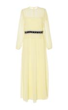 Red Valentino Three Quarter Sleeve Silk Midi Dress