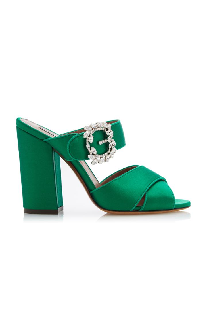 Tabitha Simmons Reyner Embellished Satin Sandals