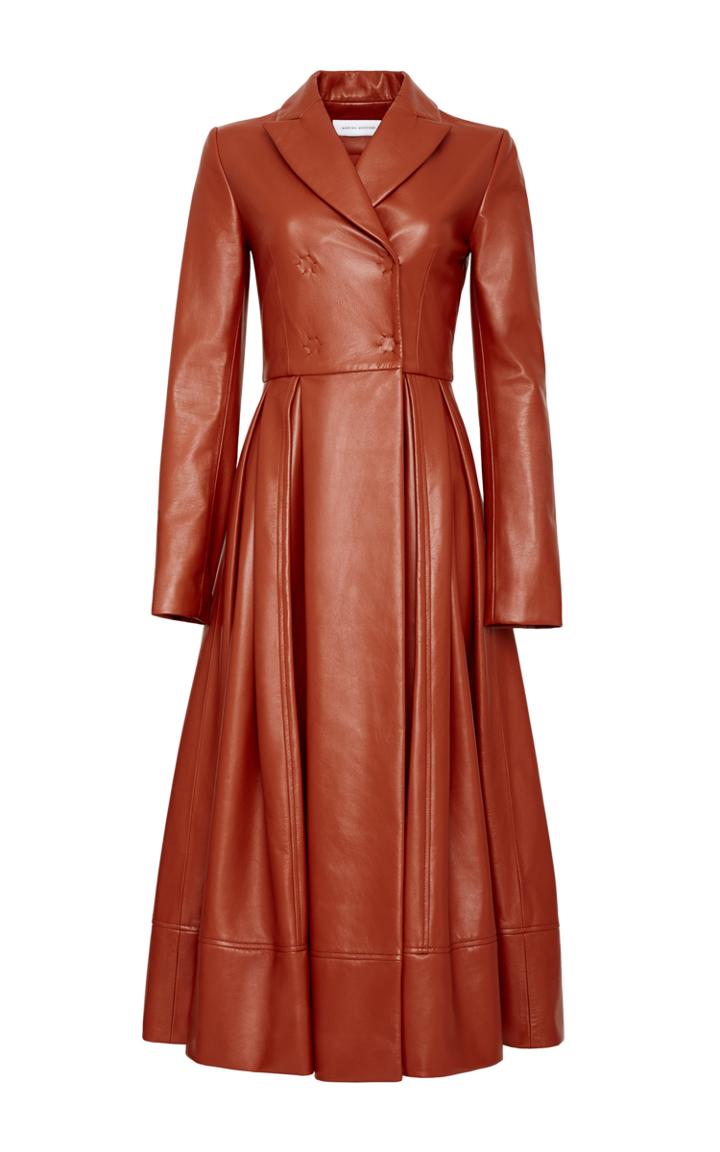 Marina Moscone Leather Coat Dress