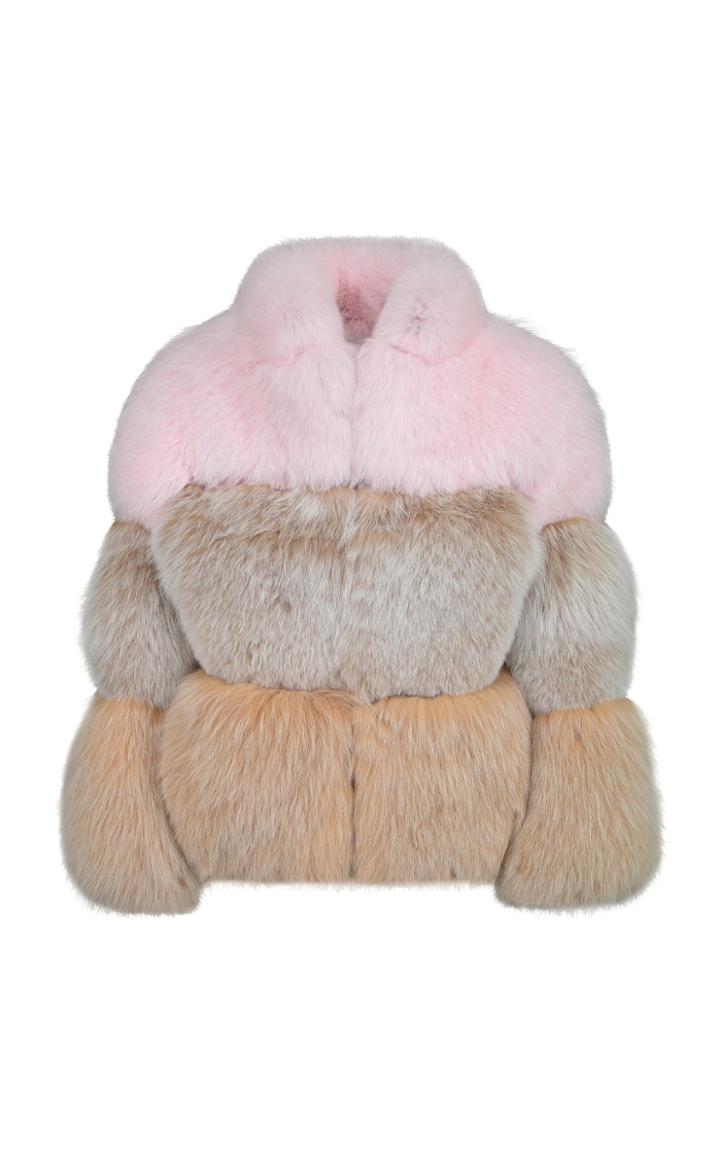 Lysa Lash Furs Claire Color Blocked Fox Coat