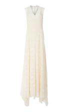 Adam Lippes Fil Coupe Silk V-neck Dress