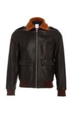 Eidos Camel Shearling Collar Leather Jacket