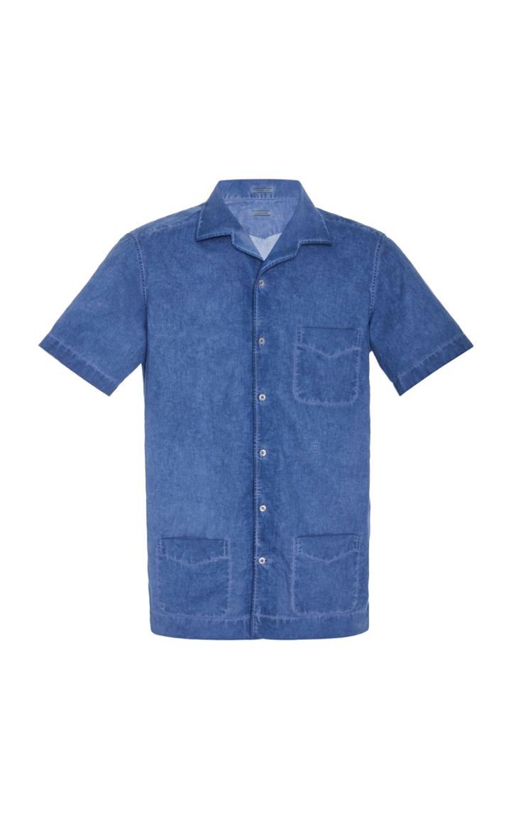 Massimo Alba Sestriz Camp-collar Chambray Button-up Shirt