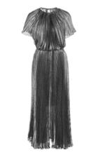 Maria Lucia Hohan Zena Lurex Short Sleeve Pleated Dress