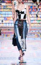 Moda Operandi Dolce & Gabbana Striped Embroidered High-rise Straight-leg Jeans