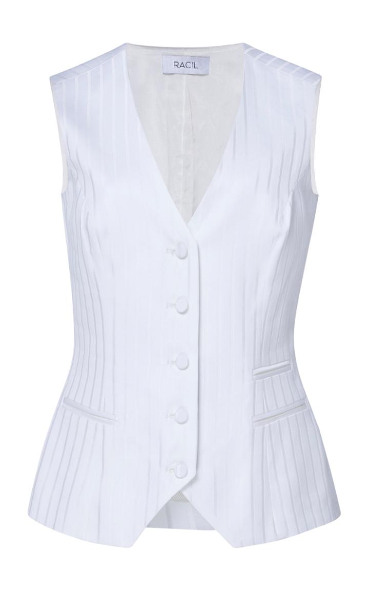 Racil Frankie Fitted Cotton Silk Jacquard Vest