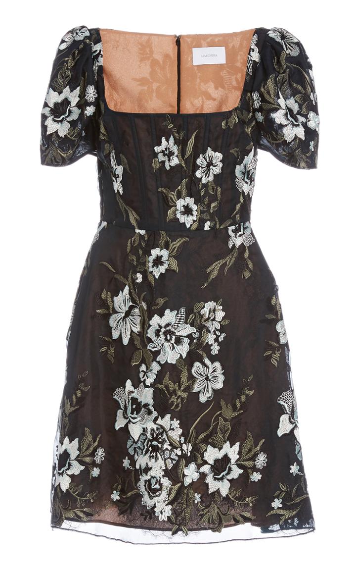 Moda Operandi Marchesa Floral Silk Dress