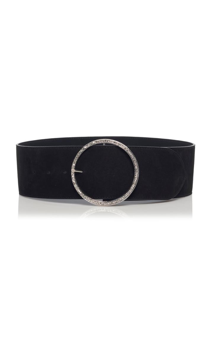 Alessandra Rich Crystal-embellished Suede Belt Size: L